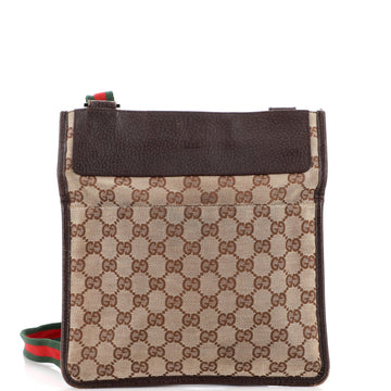Gucci Vintage Web Crossbody Bag GG Canvas with Leather Small