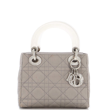 Christian Dior Vintage Lady Dior Bag	 Cannage Quilt Satin and Resin with Crystal Charms Mini