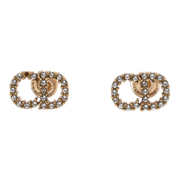 Christian Dior Clair D Lune Stud Earrings Metal with Crystals