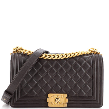 Chanel Boy Flap Bag Quilted Calfskin Old Medium