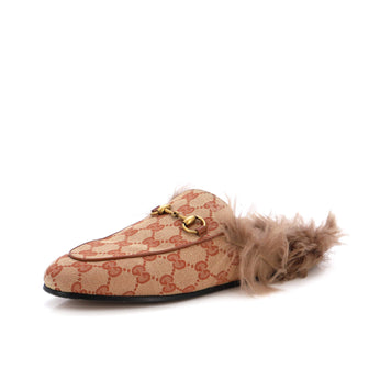 Gucci Women's Princetown Mules GG Canvas with Fur