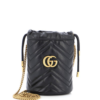 Gucci GG Marmont Bucket Bag Matelasse Leather Mini