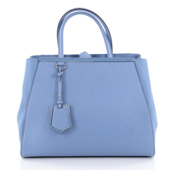 Fendi 2Jours Handbag Leather Medium Blue 2154701