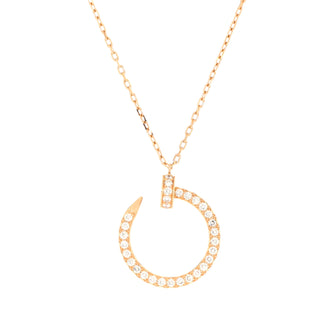 Cartier Juste un Clou Pendant Necklace 18K Rose Gold and Pave Diamonds