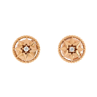 Christian Dior Rose Des Vents Earrings 18K Rose Gold with Diamonds XS