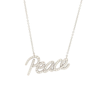 Tiffany & Co. Paloma Picasso Peace Pendant Necklace 18K White Gold with Diamonds Small