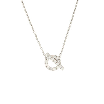 Hermes Finesse Pendant Necklace 18K White Gold and Diamonds