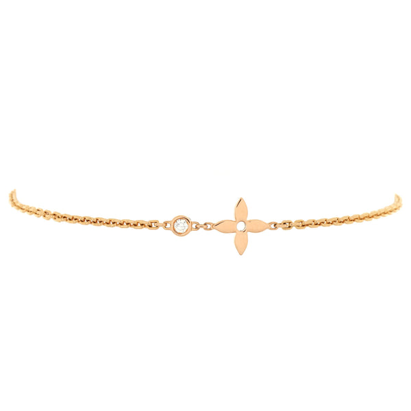 Louis Vuitton Idylle Blossom Two-Row Bracelet, Pink Gold and Diamonds. Size M