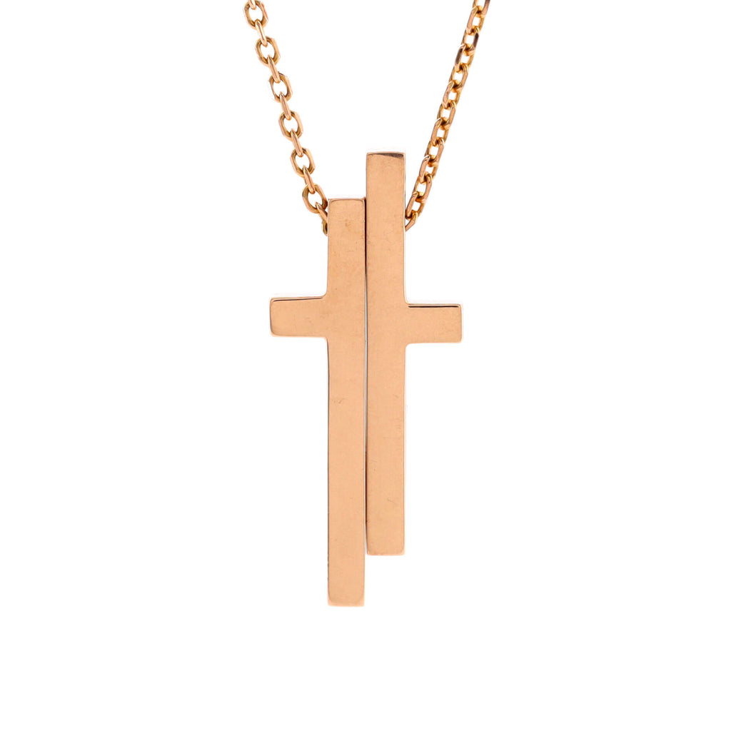 Gucci Split Cross Pendant Necklace 18K Gold Rose gold 21548061