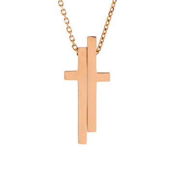 Gucci Split Cross Pendant Necklace 18K Rose Gold