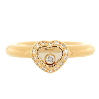 Chopard Happy Diamonds 1 Diamond Heart Ring 18K Yellow Gold and Diamonds