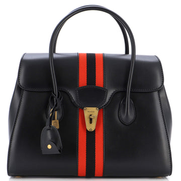 Gucci Turnlock Web Top Handle Bag Leather Medium