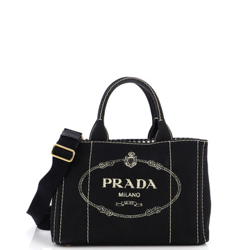 Prada Canapa Convertible Tote Canvas Mini