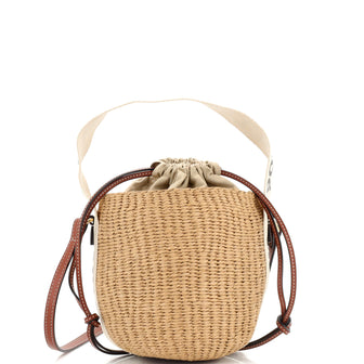 Chloe Woody Basket Tote Woven Raffia Small
