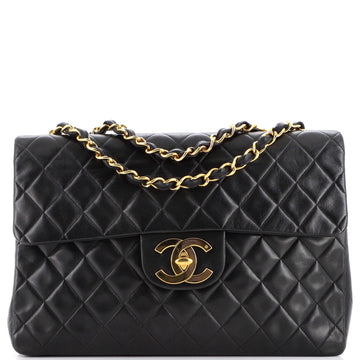 Chanel Vintage Classic Single Flap Bag Quilted Lambskin Maxi