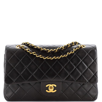Chanel Vintage Classic Double Flap Bag Quilted Lambskin Medium