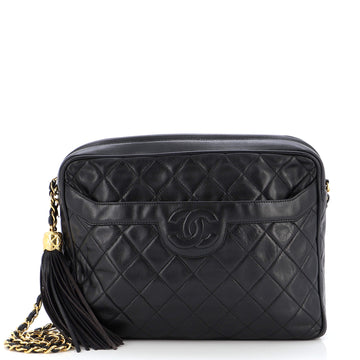 Chanel Vintage Front Pocket Camera Bag Quilted Lambskin Medium