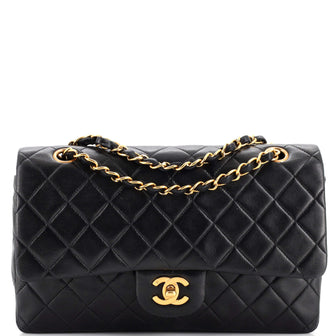 Chanel Vintage Classic Double Flap Bag Quilted Lambskin Medium