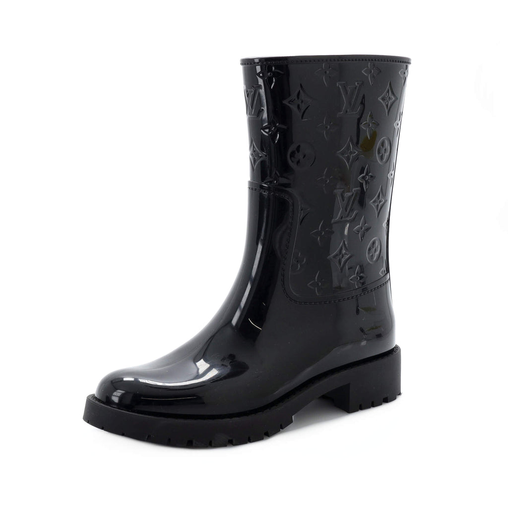 Louis Vuitton, Shoes, Authentic Louis Vuitton Drops Flat Half Rain Boots  Monogram Black