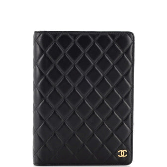 Chanel Ring Agenda Cover Quilted Leather Large