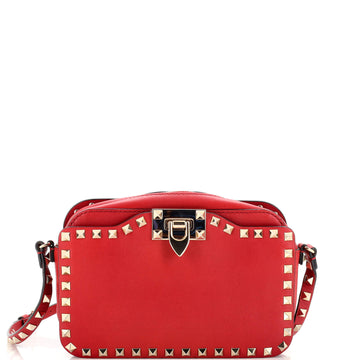 Valentino Garavani Rockstud Flip Lock Camera Crossbody Bag Leather