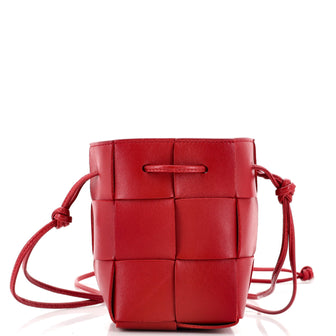 Bottega Veneta Cassette Bucket Bag Maxi Intrecciato Leather Mini