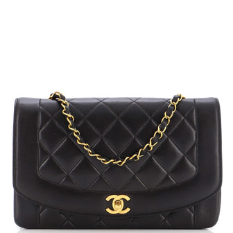 Chanel Vintage Diana Flap Bag Quilted Lambskin Medium