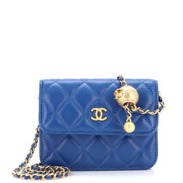 Chanel Pearl Crush Flap Clutch with Chain Quilted Lambskin Mini