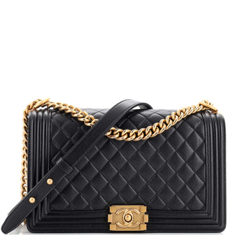 Chanel Boy Flap Bag Quilted Caviar New Medium