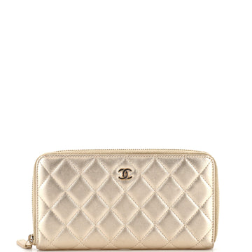 Chanel Zip Around Wallet Quilted Lambskin Long