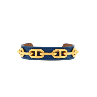 Hermes Chaine d'Ancre Cuff Bracelet Leather and Metal Narrow