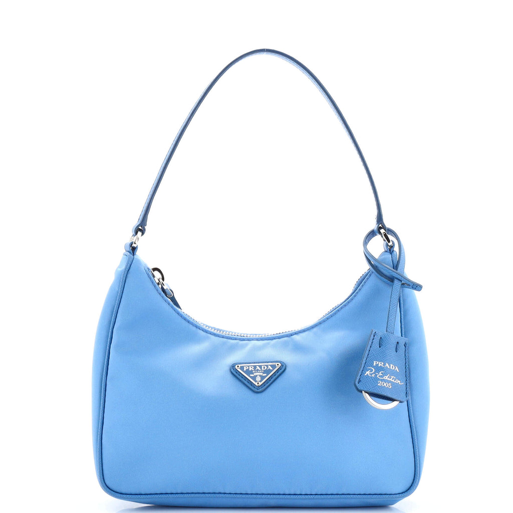 Prada Re-Edition 2005 Saffiano Leather Shoulder Bag Blue