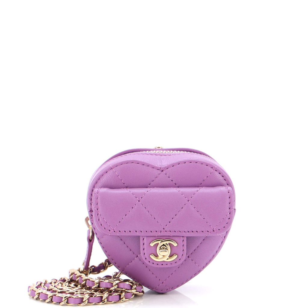 pink heart chanel purse