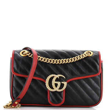 Gucci GG Marmont Flap Bag Diagonal Quilted Leather Small