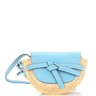 Loewe Gate Leather Shoulder Leather with Raffia Mini