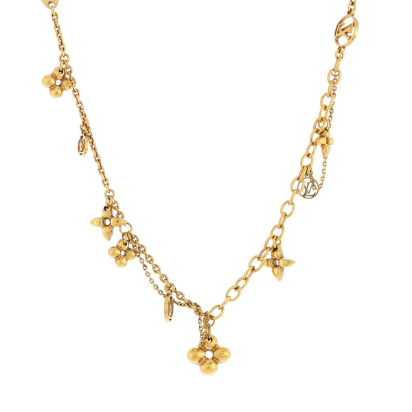 LOUIS VUITTON Metal Blooming Supple Necklace Gold 1222631