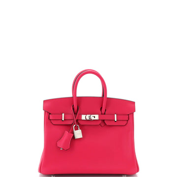 Hermes Birkin Handbag Pink Swift with Palladium Hardware 25