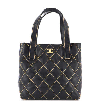 Chanel Surpique Tote Quilted Leather Small