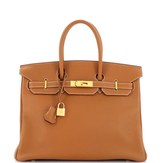 Hermes Birkin Handbag Brown Togo with Gold Hardware 35