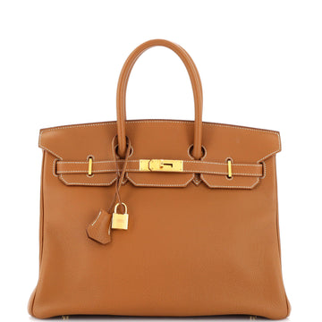 Hermes Birkin Handbag Brown Togo with Gold Hardware 35
