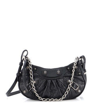 Balenciaga Le Cagole Giant Studs Chain Shoulder Bag Leather XS