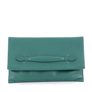 Hermes Pliplat Clutch Evercolor Green 2155001