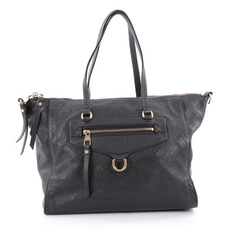 Louis Vuitton Lumineuse Handbag Monogram Empreinte Leather PM Blue