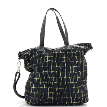 Prada Convertible Zip Tote Printed Tessuto Medium