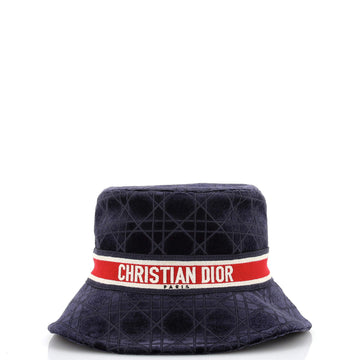 Christian Dior Teddy D Bucket Hat Cannage Embroidered Velvet