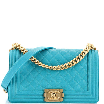 Chanel Boy Flap Bag Quilted Caviar Old Medium