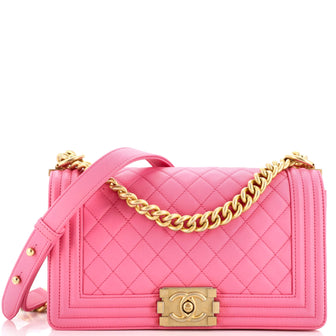 Chanel Boy Flap Bag Quilted Lambskin Old Medium