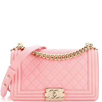 Chanel Boy Flap Bag Quilted Caviar Old Medium