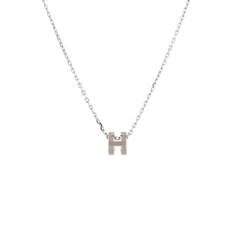 Hermes Pop H Pendant Chain Necklace Metal and Enamel Mini