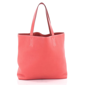 Hermes Double Sens Tote Clemence 45 Pink 2155502